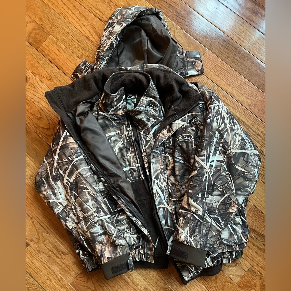 Drake Mens waterfowl hunting jacket 3 in 1 sz Lg